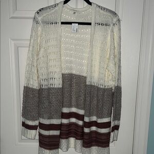 Maurices Women's Colorblock Cardigan - Cream, Gray, Brown